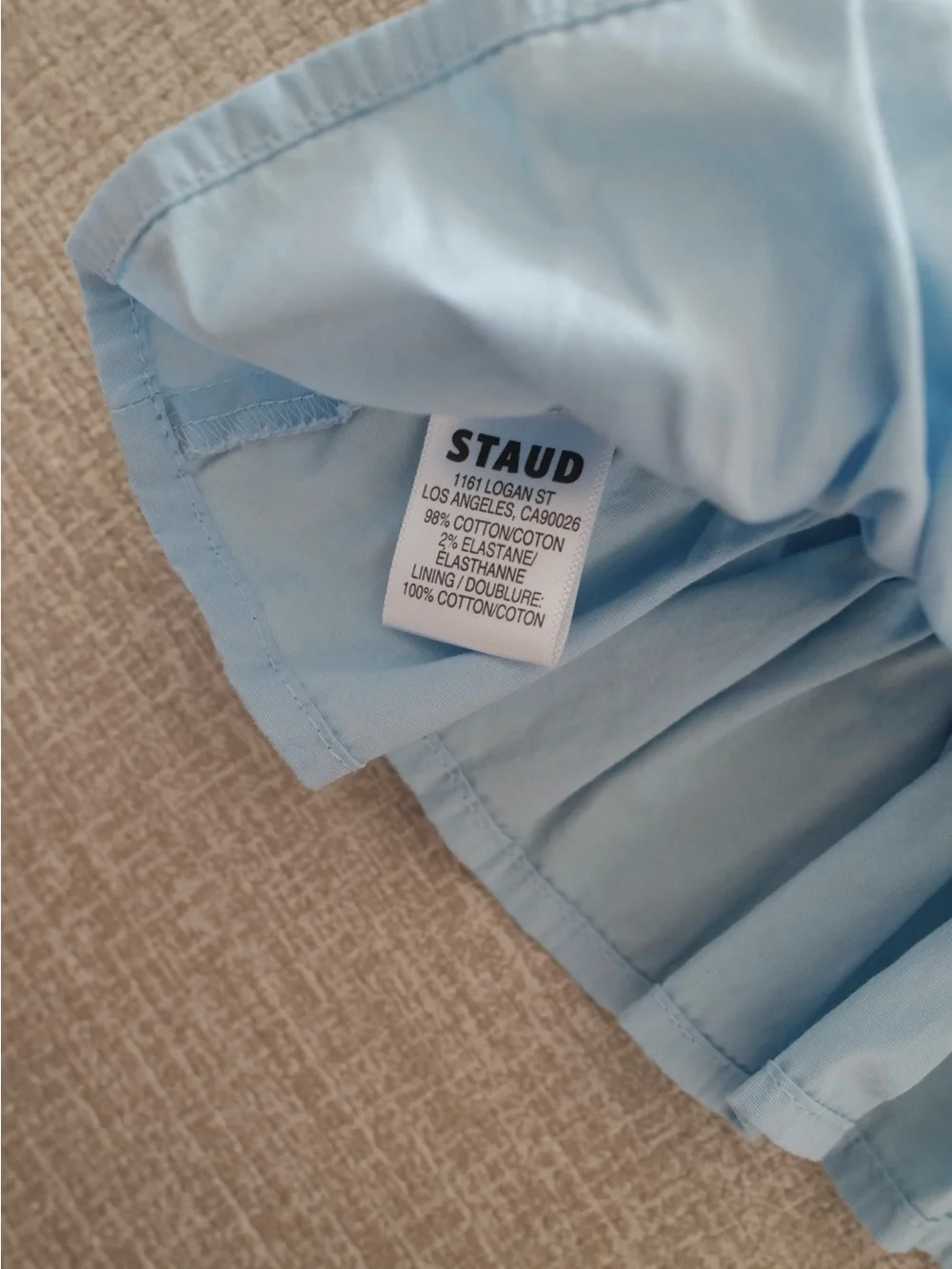STAUD Faye Smocked Ruffle Top